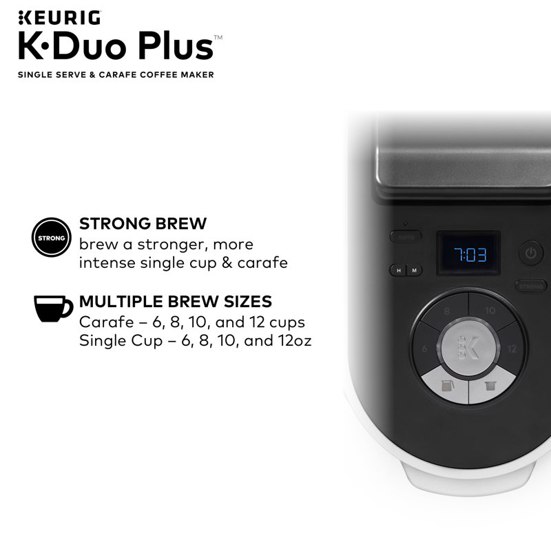 Keurig KDuo Plus Coffee Maker, with SingleServe KCup Pod, and 12 Cup